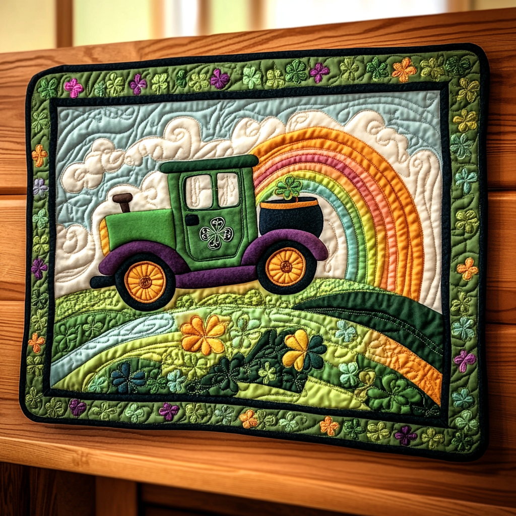 St Patrick's Day Truck DAI241224014 Quilted Placemats