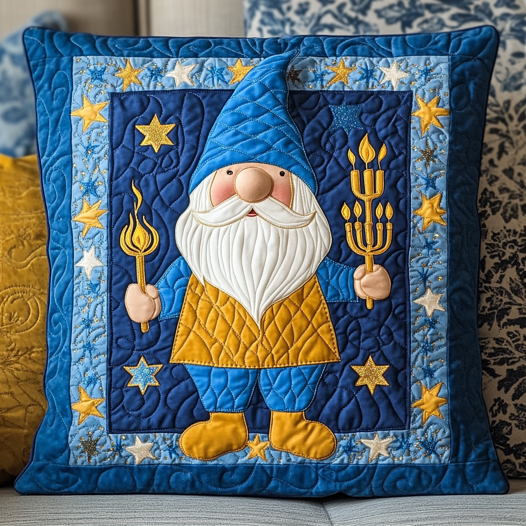 Hanukkah Gnome DAI301224192 Quilted Pillow Case