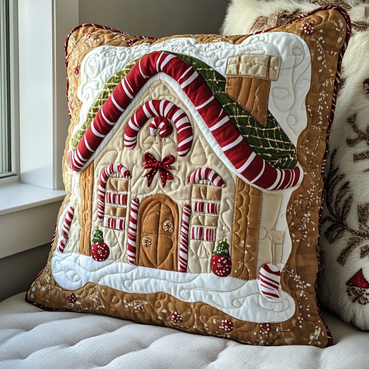 Gingerbread House DAI111124572 Quilted Pillow Case