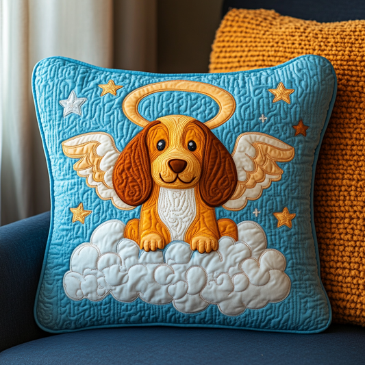 Dachshund Angel DAI090125369 Quilted Pillow Case