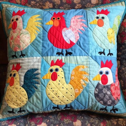 Chicken TAI060324060 Quilted Pillow Case