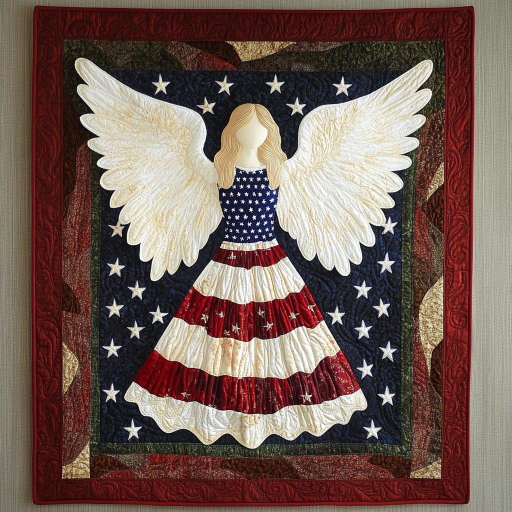 Partriotic Angel DAI231124081 Quilt Blanket