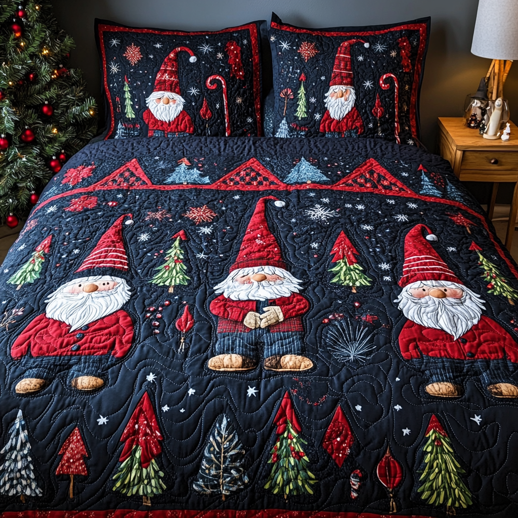 Christmas Gnome TAI181024087 Quilt Bedding Set