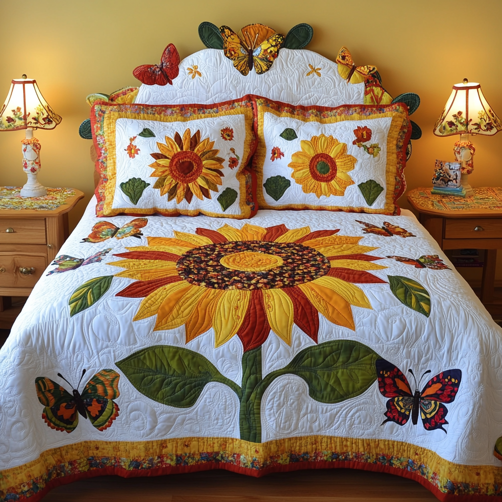 Sunflower DAI280824001 Quilt Bedding Set