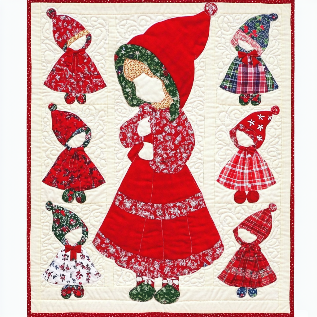 Christmas Sunbonnet Sue DAI111124445 Quilt Blanket