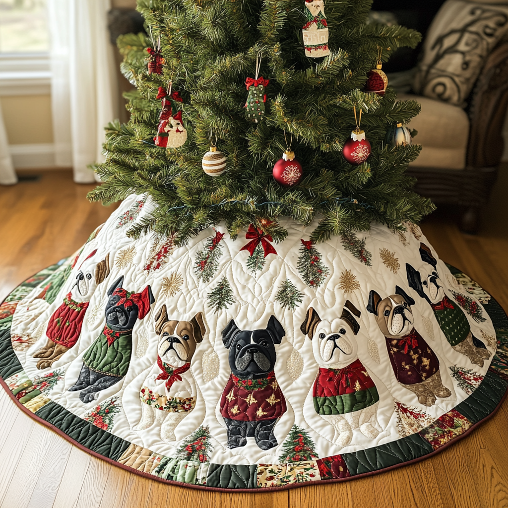 French Bulldog TAI041024147 Quilted Tree Skirt