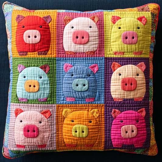 Pig DAI221024330 Quilted Pillow Case