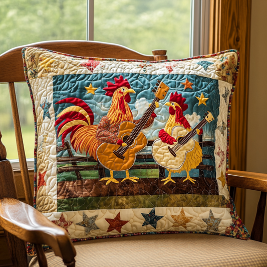 Chicken Guitarist DAI241224104 Quilted Pillow Case