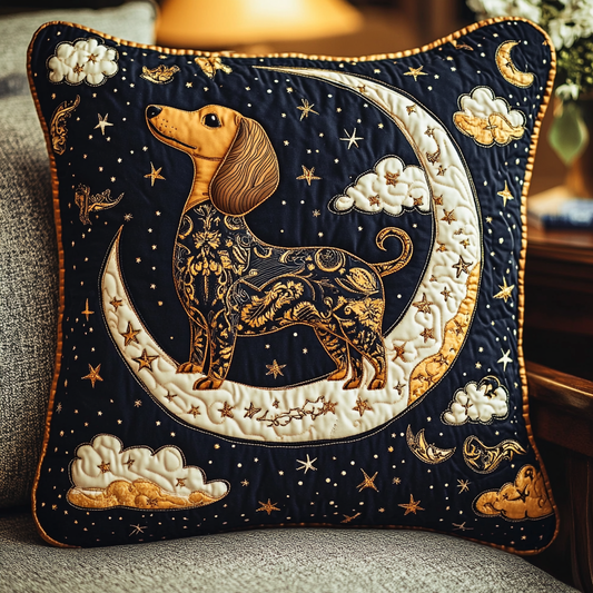 Celestial Dachshund DAI090125367 Quilted Pillow Case