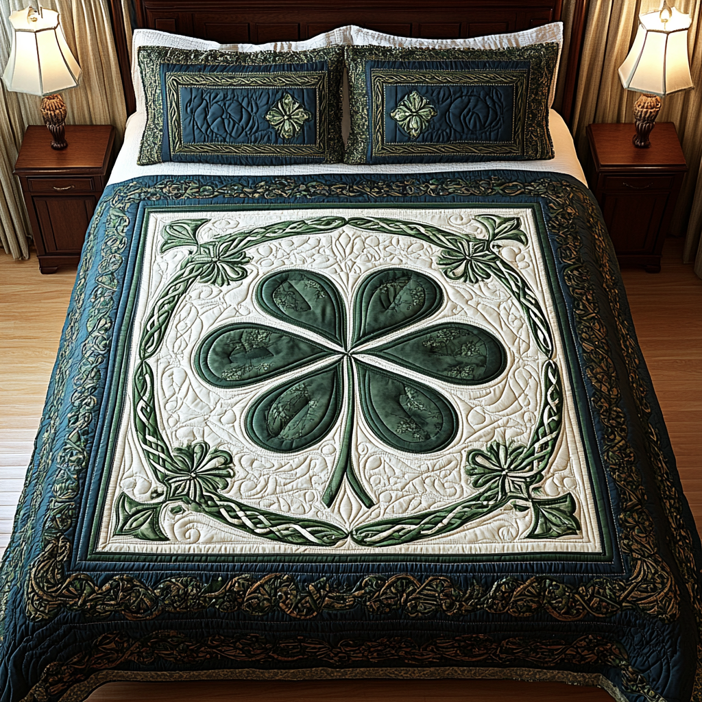 Celtic Shamrock TAI101224532 Quilt Bedding Set