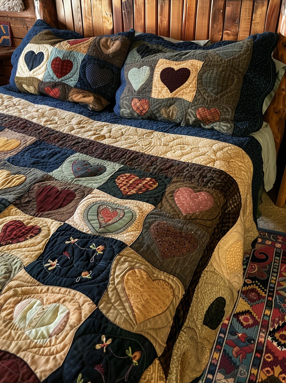 Heart TAI040624045 Quilt Bedding Set