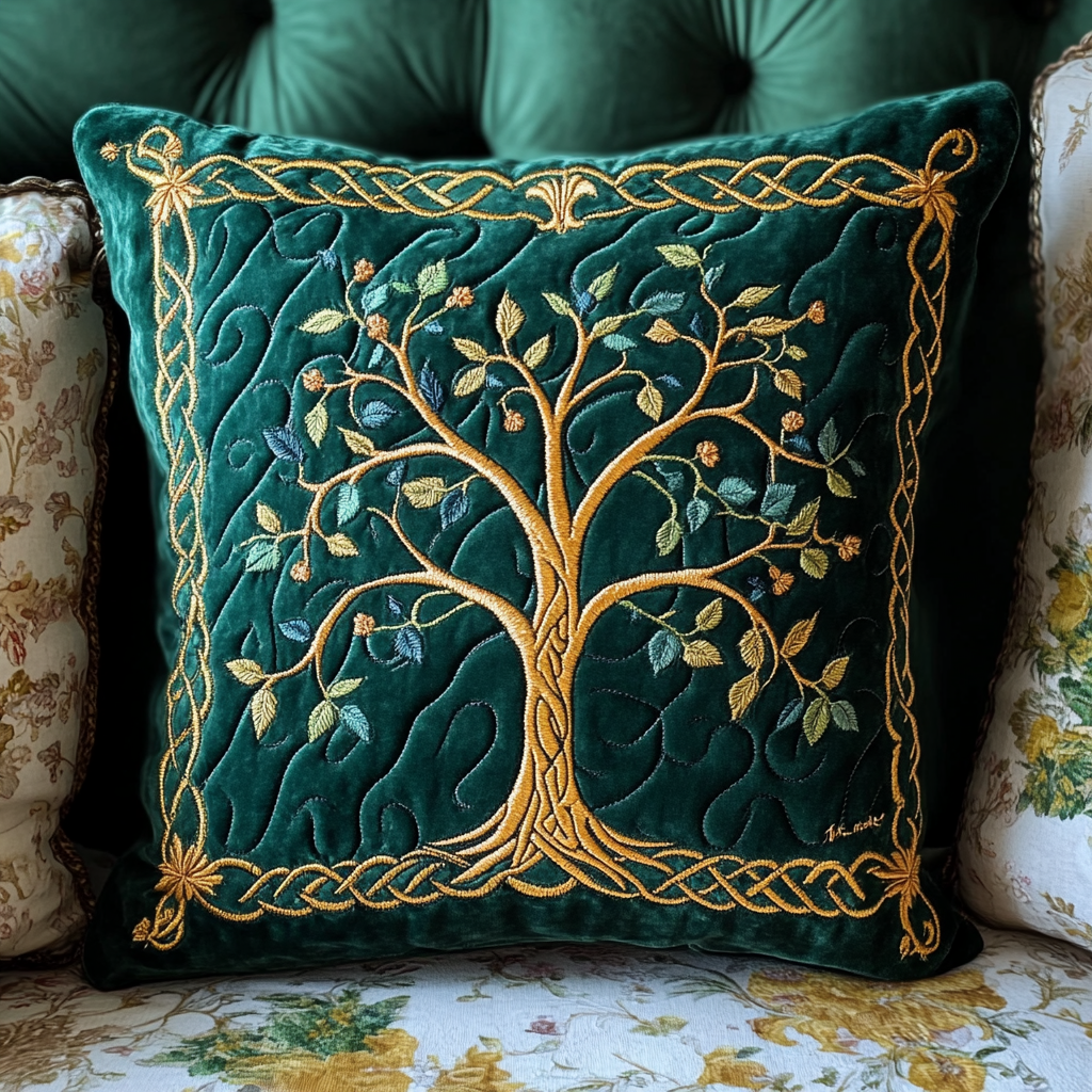 Celtic Tree Of Life DAI090125377 Quilted Pillow Case