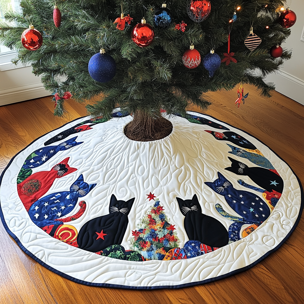 Cats TAI041024029 Quilted Tree Skirt