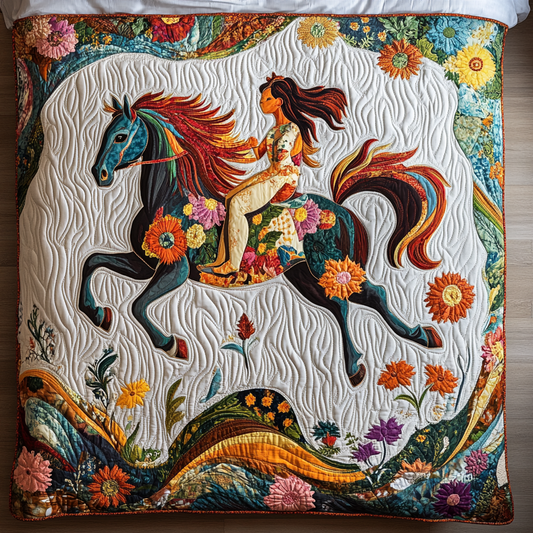 Floral Horse TAI181024010 Quilt Blanket