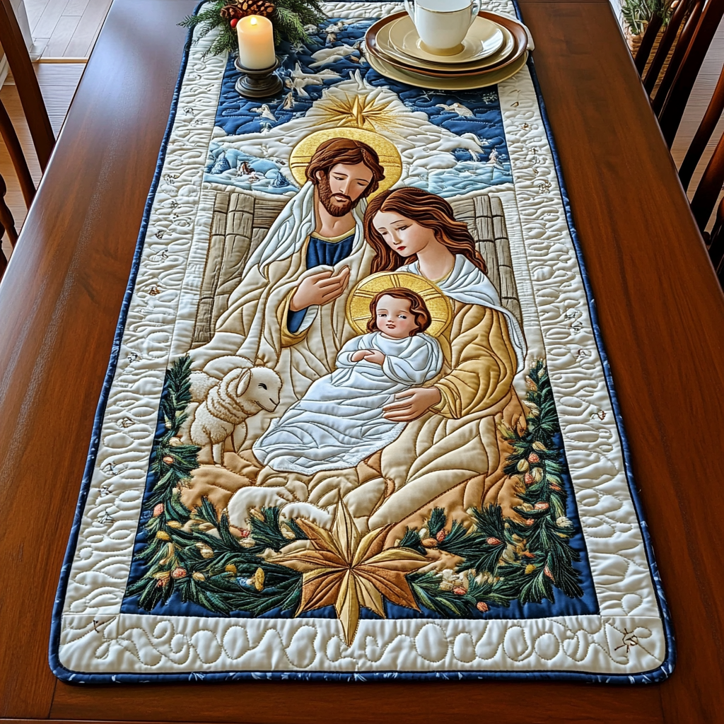 Nativity Scene TAI021024335 Quilted Table Runner