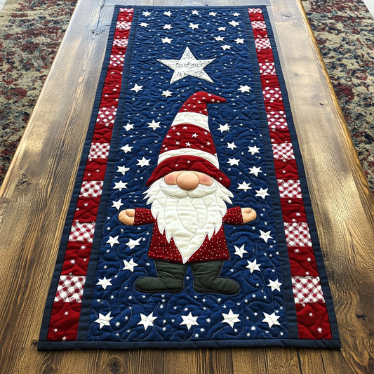 Patriotic Gnome DAI090125318 Quilted Table Runner