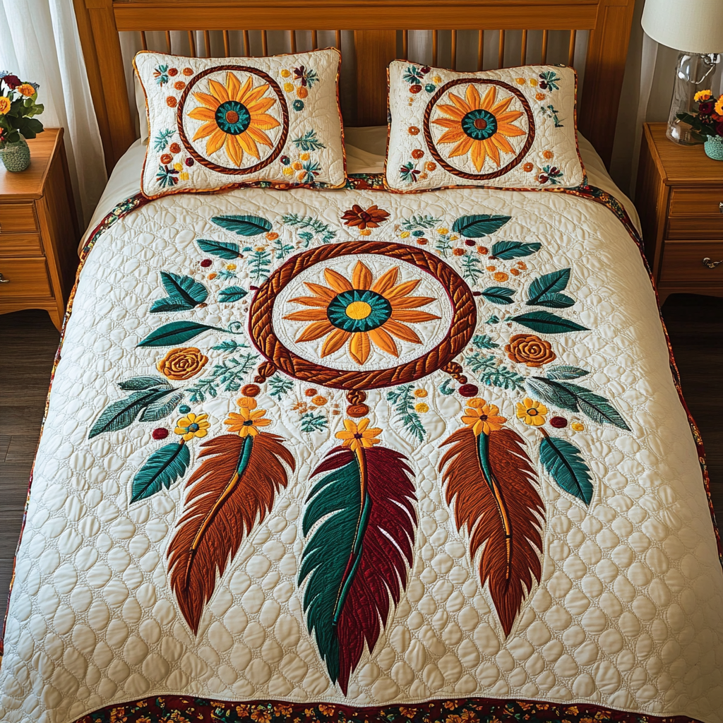 Sunflower Dreamcatcher DAI110225208 Quilt Bedding Set