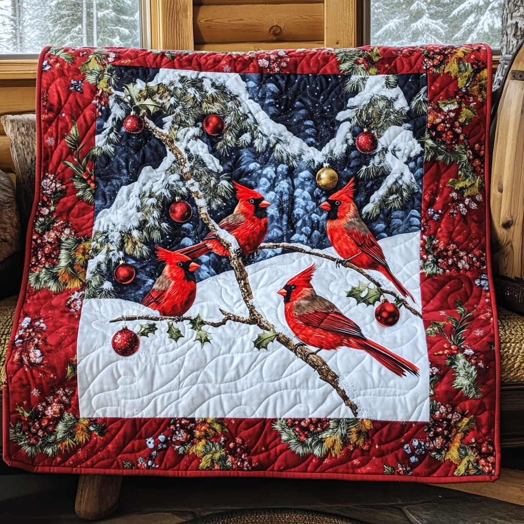 Christmas Cardinal TAI041024411 Quilt Blanket