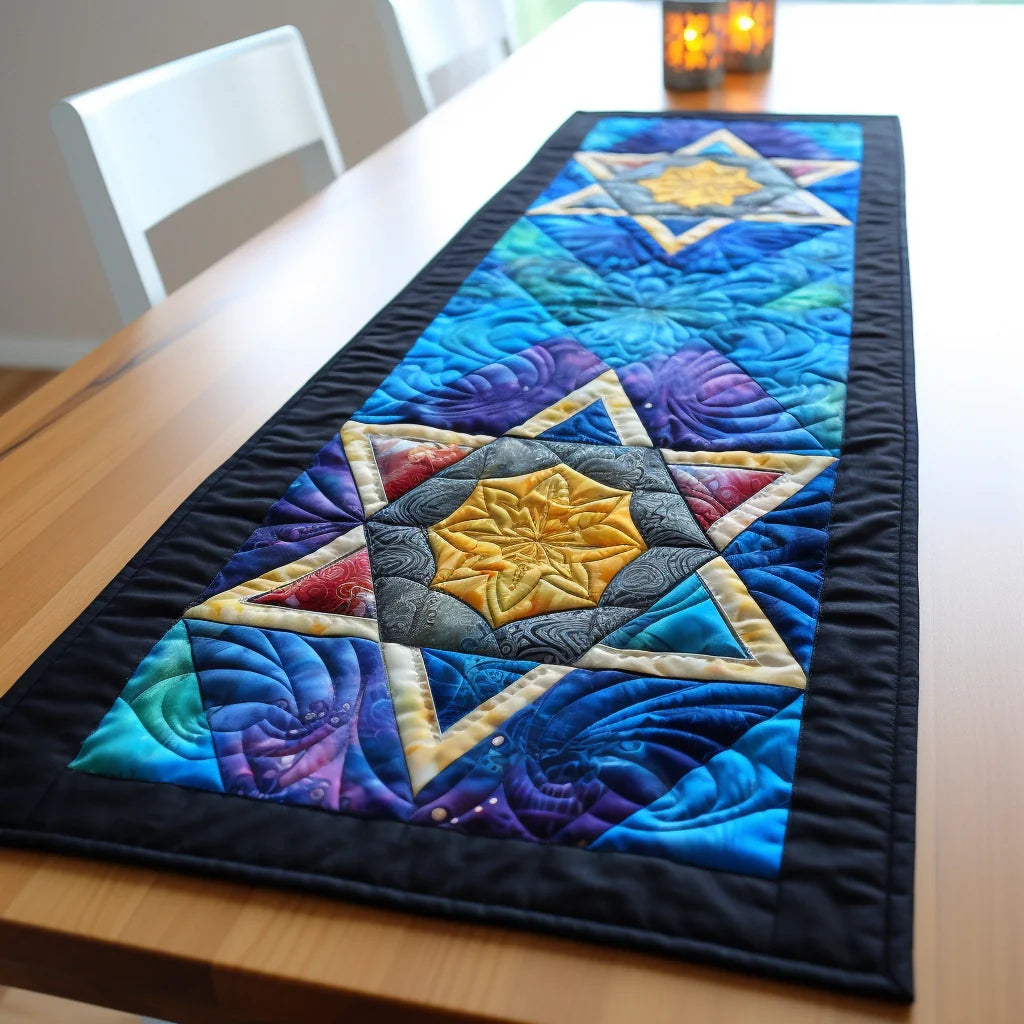 Jewish Star Of David TAI040124415 Quilted Table Runner