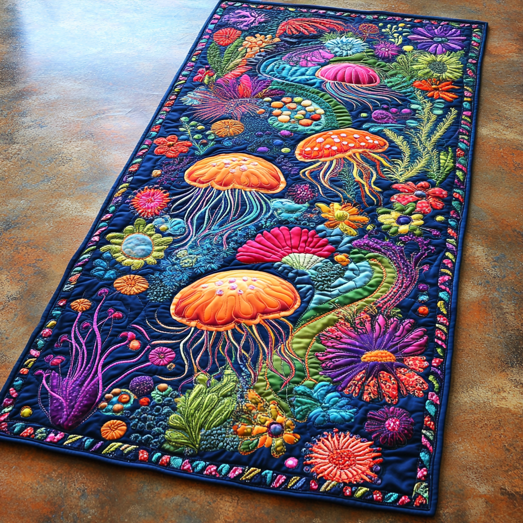 Jellyfish DAI110225366 Quilted Table Runner