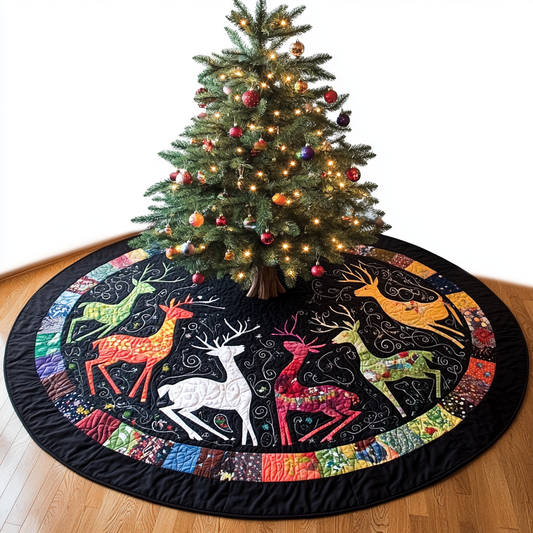 Christmas Reindeer TAI021024122 Quilted Tree Skirt