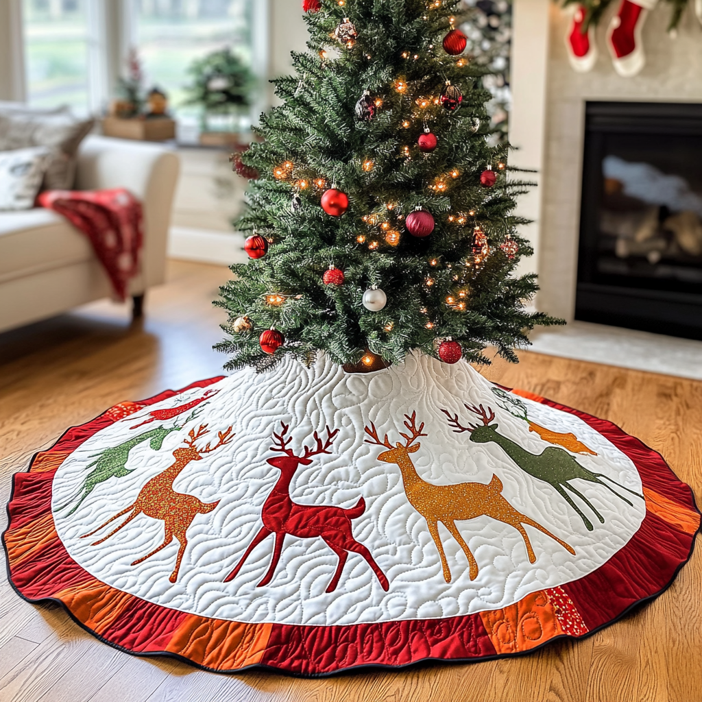 Reindeer DAI040924154 Quilted Tree Skirt