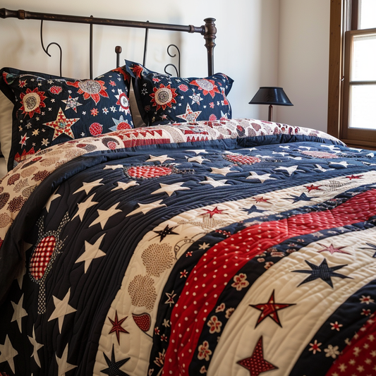 Patriotic Star TAI100724015 Quilt Blanket