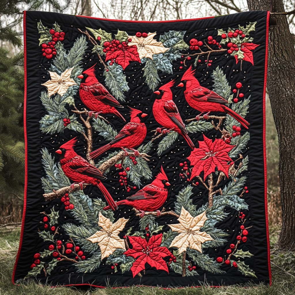 Christmas Cardinal TAI041024418 Quilt Blanket