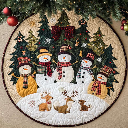 Christmas Snowman TAI141124326 Quilted Tree Skirt