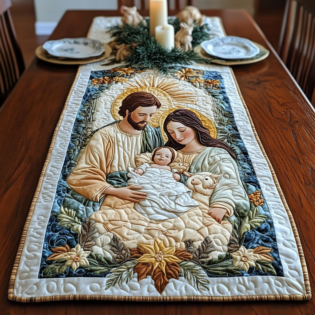 Nativity Scene TAI021024329 Quilted Table Runner