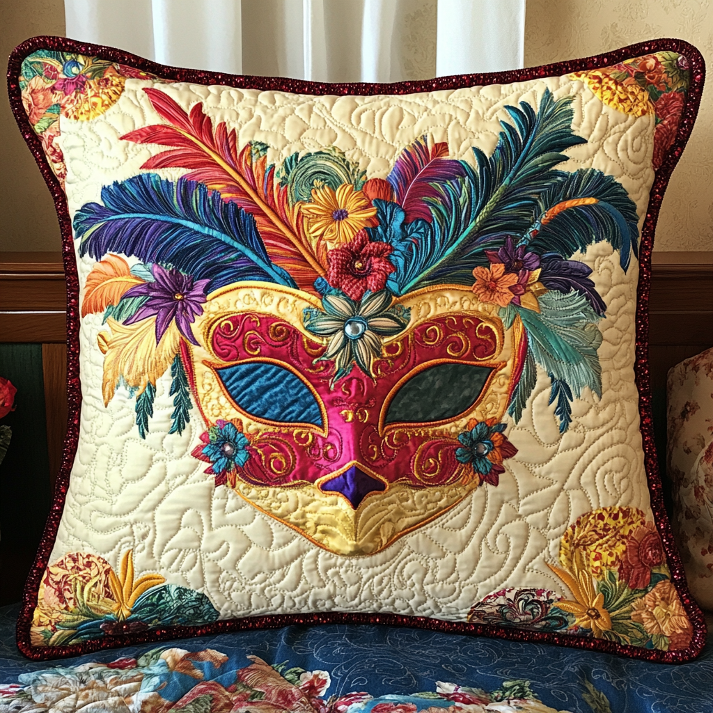 Mardi Gras DAI200125277 Quilted Pillow Case