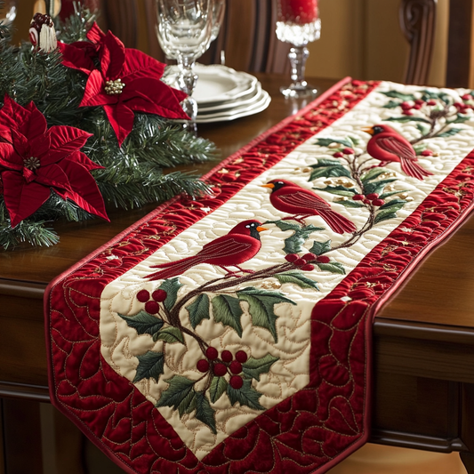 Christmas Cardinal TAI141124281 Quilted Table Runner