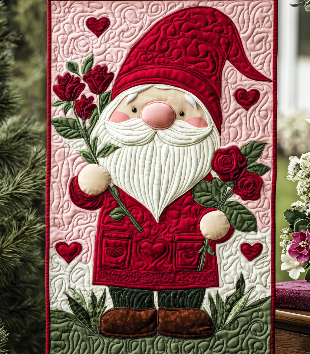 Valentine Gnome DAI150125339 Quilted Table Runner