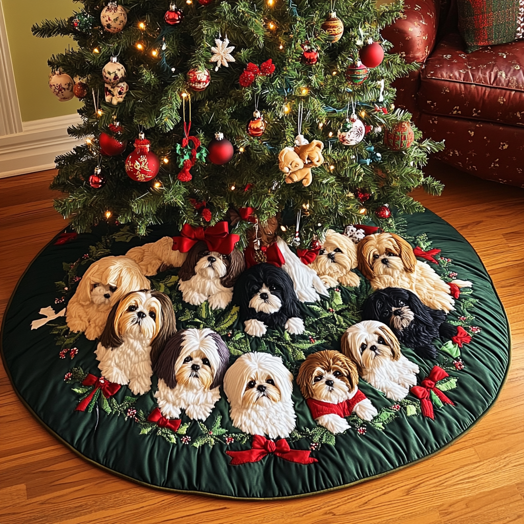 Shih Tzu TAI111124398 Quilted Tree Skirt