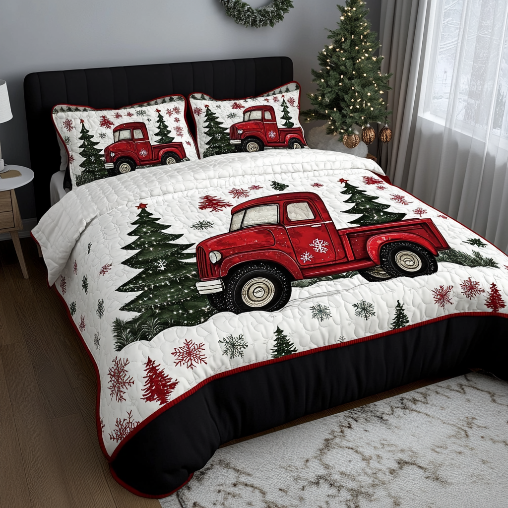 Christmas Truck TAI260924011 Quilt Bedding Set