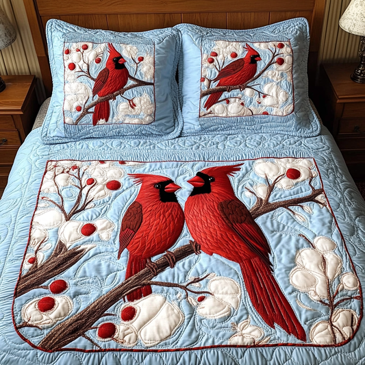 Winter Cardinal TAI201124146 Quilt Bedding Set