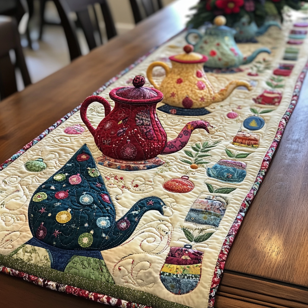 Teapot TAI041024284 Quilted Table Runner