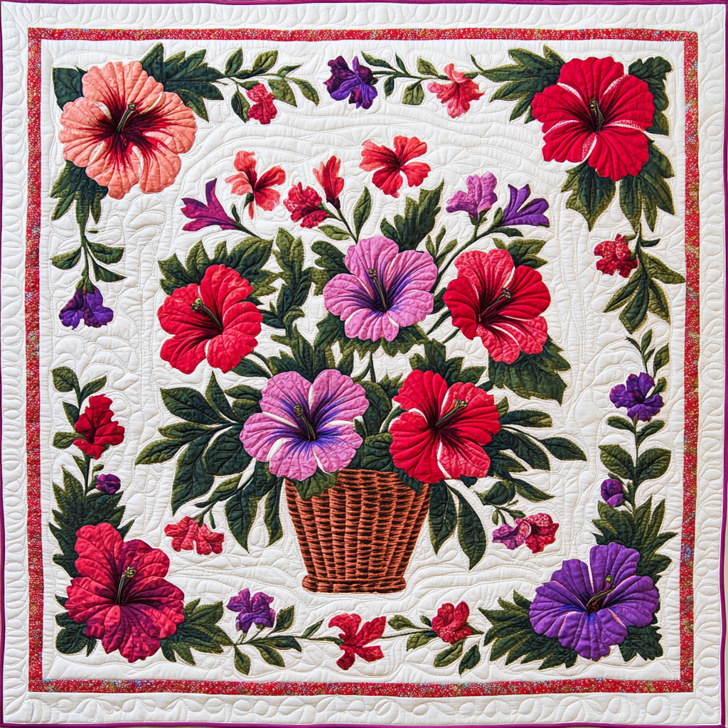 Hibiscus Flower DAI181124066 Quilt Blanket