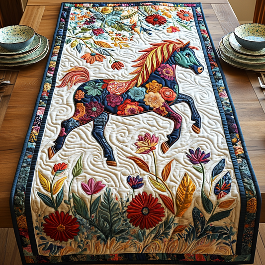 Floral Horse TAI021024200 Quilted Table Runner