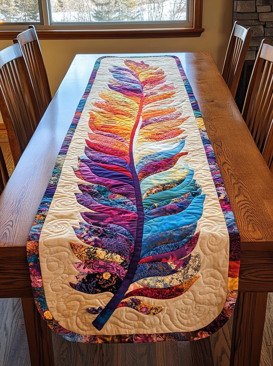 Feather DAI200125336 Quilted Table Runner