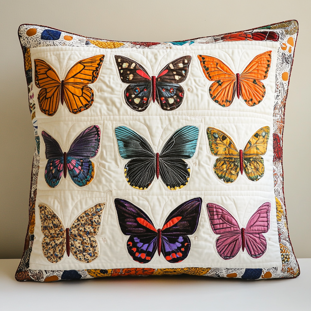 Butterfly TAI130824126 Quilted Pillow Case