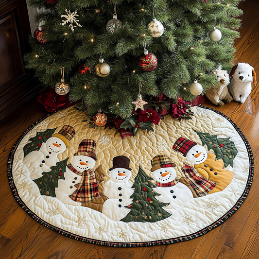 Christmas Snowman TAI141124329 Quilted Tree Skirt