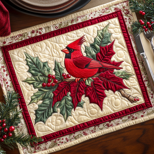 Christmas Cardinal TAI041024383 Quilted Placemats