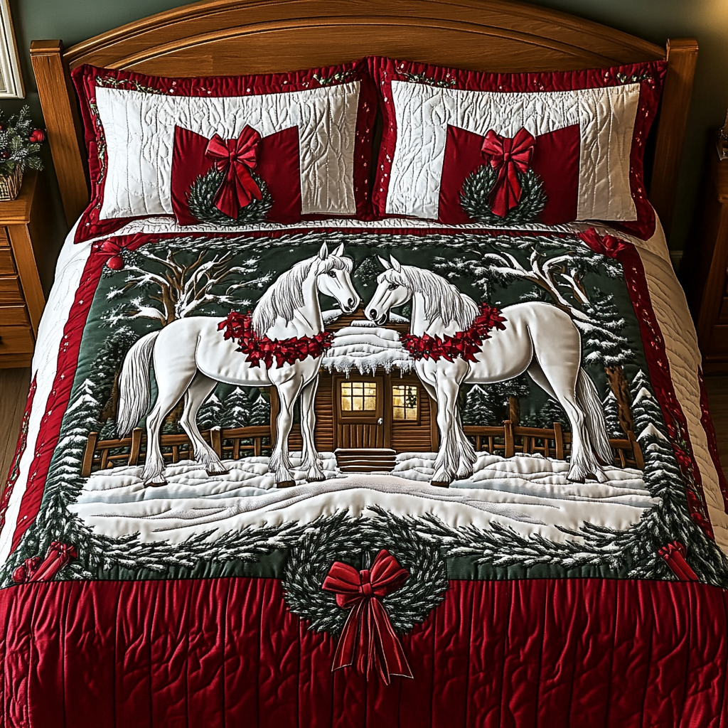 Christmas Horse TAI201124257 Quilt Bedding Set