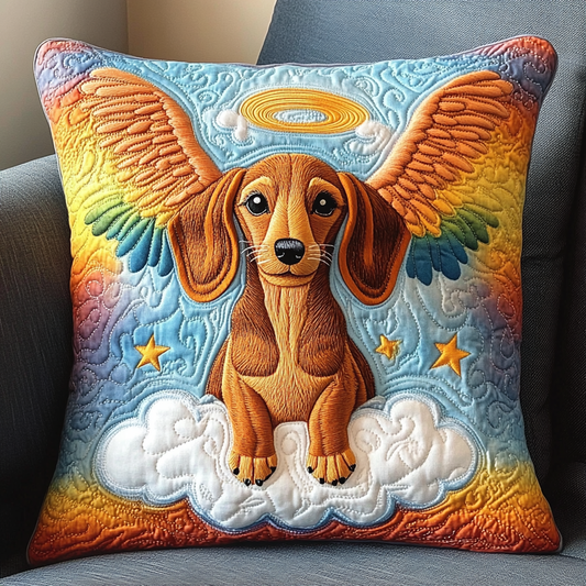 Dachshund Angel DAI090125371 Quilted Pillow Case