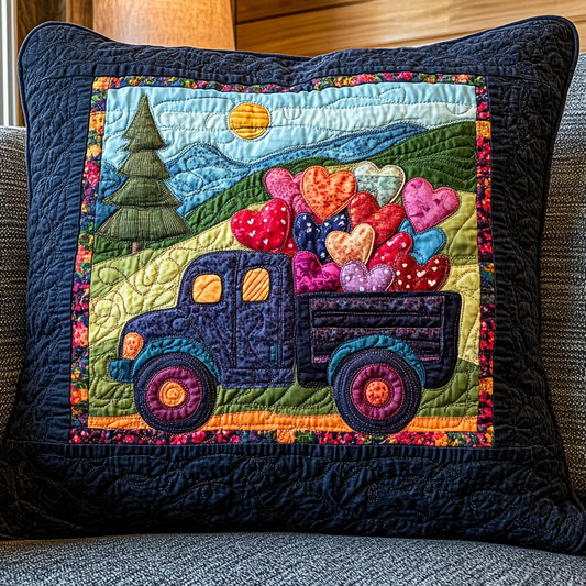 Valentine Truck DAI241224144 Quilted Pillow Case