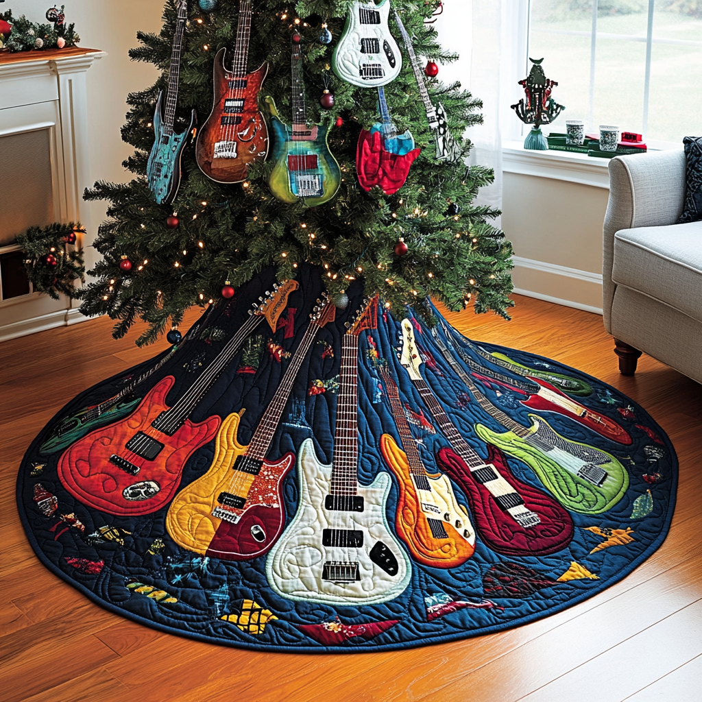 Guitar TAI041024167 Quilted Tree Skirt