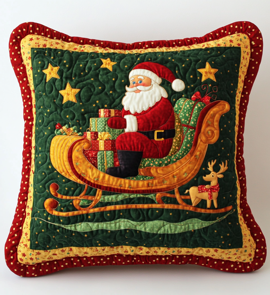 Santa Sleigh DAI201124485 Quilted Pillow Case