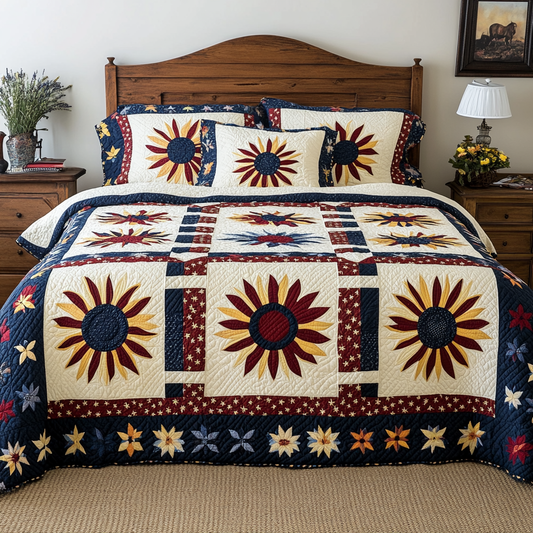 Patriotic Sunflower DAI280824284 Quilt Bedding Set