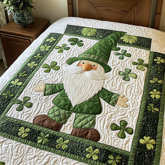 St Patrick's Day Gnome DAI051224018 Quilt Blanket